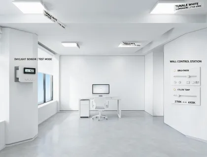 Application mockup room with tunable lighting