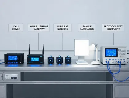 Smart lighting controls bench